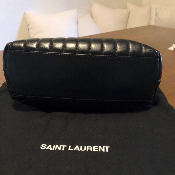 Saint Laurent YSL Loulou Silver Hardware Shoulder Bag MEDIUM Black Leather - Picture 10 of 16
